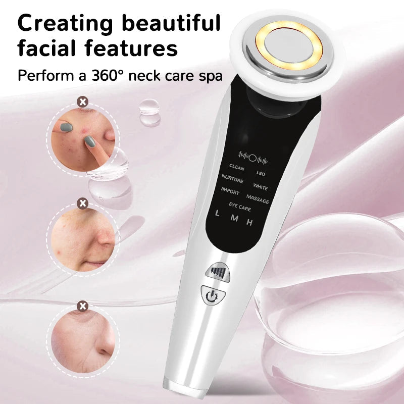 7 in 1 Microcurrent Face Lift Device LED Facial Massager Anti Aging